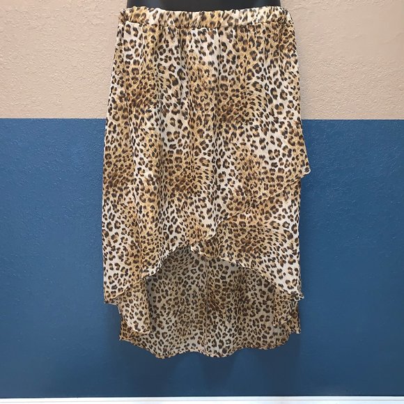 Flamingo High Low Leopard Print Skirt 📢 5 for $20 - Picture 1 of 5